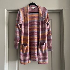 Lucky Brand Cardigan | Long Open Front Sweater | Sherbert colored | Size S